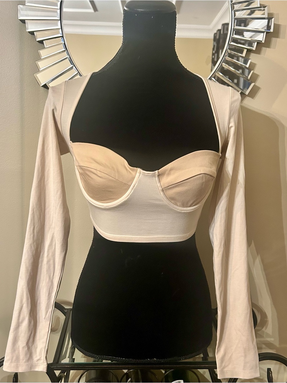 Adika Long Sleeve Bustier Crop Top